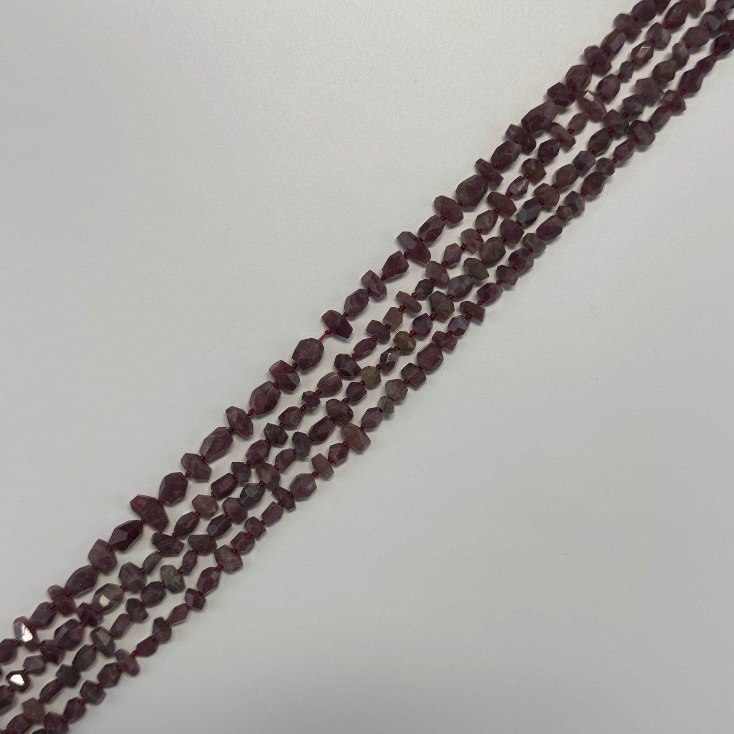 Ruby Faceted Freeform Stone Beads