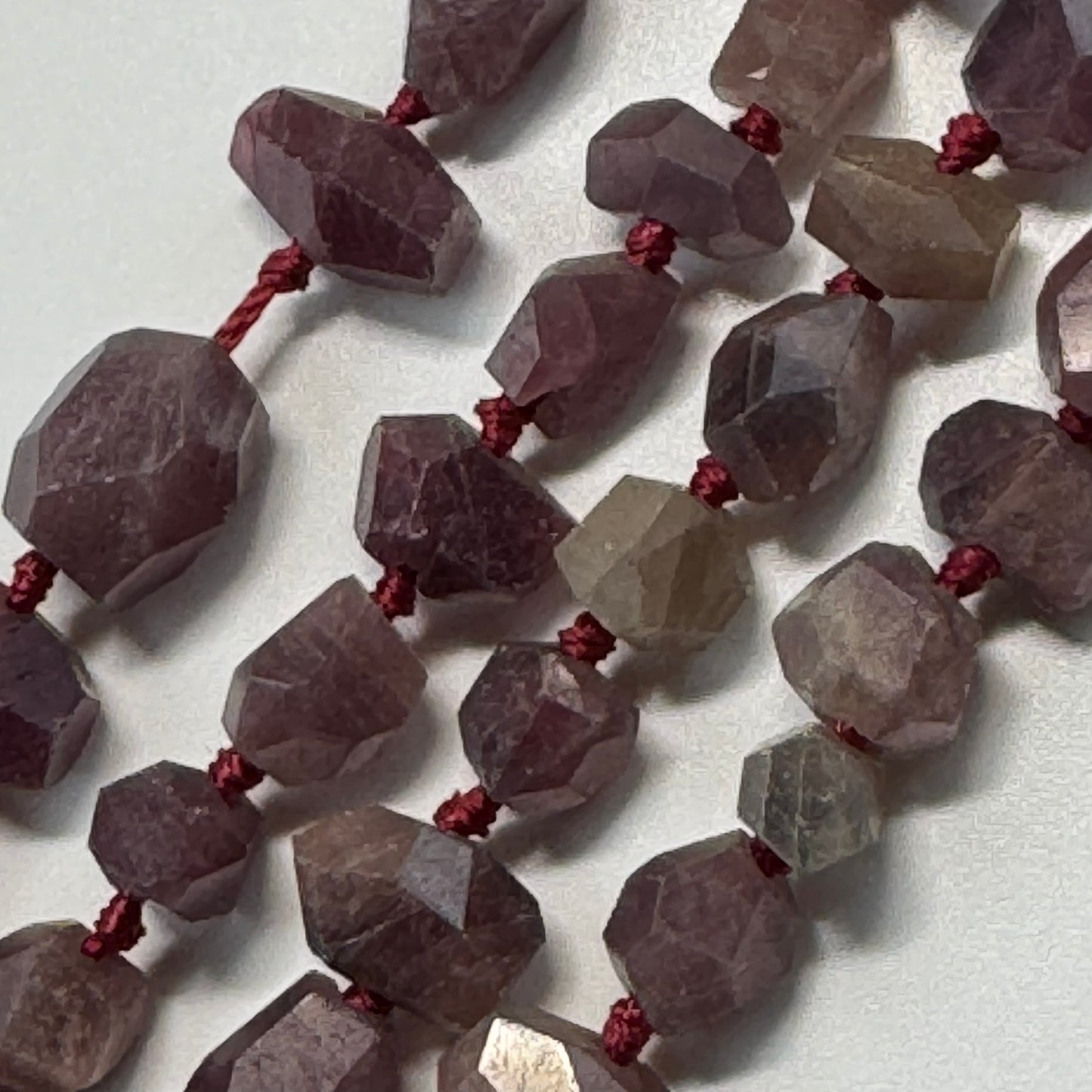 Ruby Faceted Freeform Stone Beads