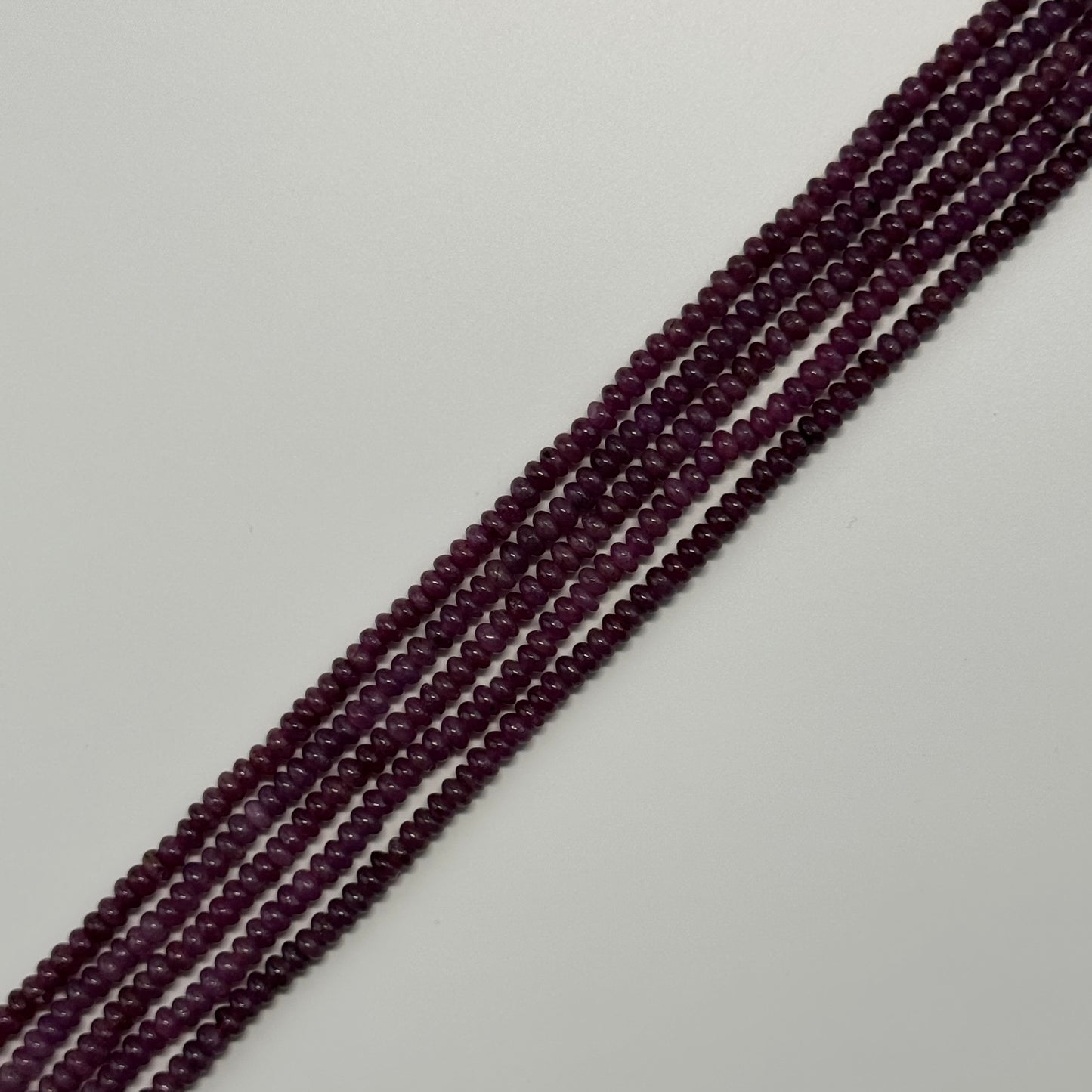 Ruby Smooth Rondelle Stone Beads - (AAA Quality)