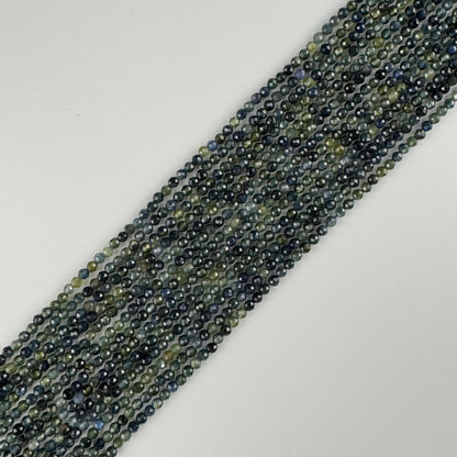 Australian Sapphire Faceted Round Gemstone Beads - (AAAAA Quality)