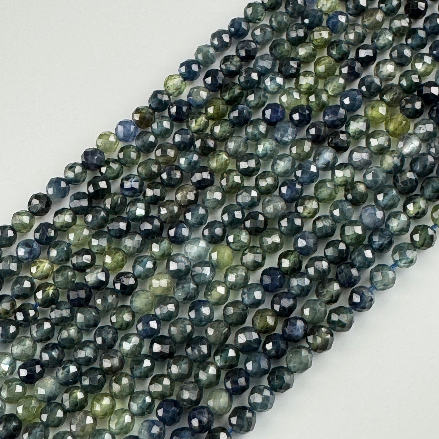 Australian Sapphire Faceted Round Beads - (AAAAA Quality)