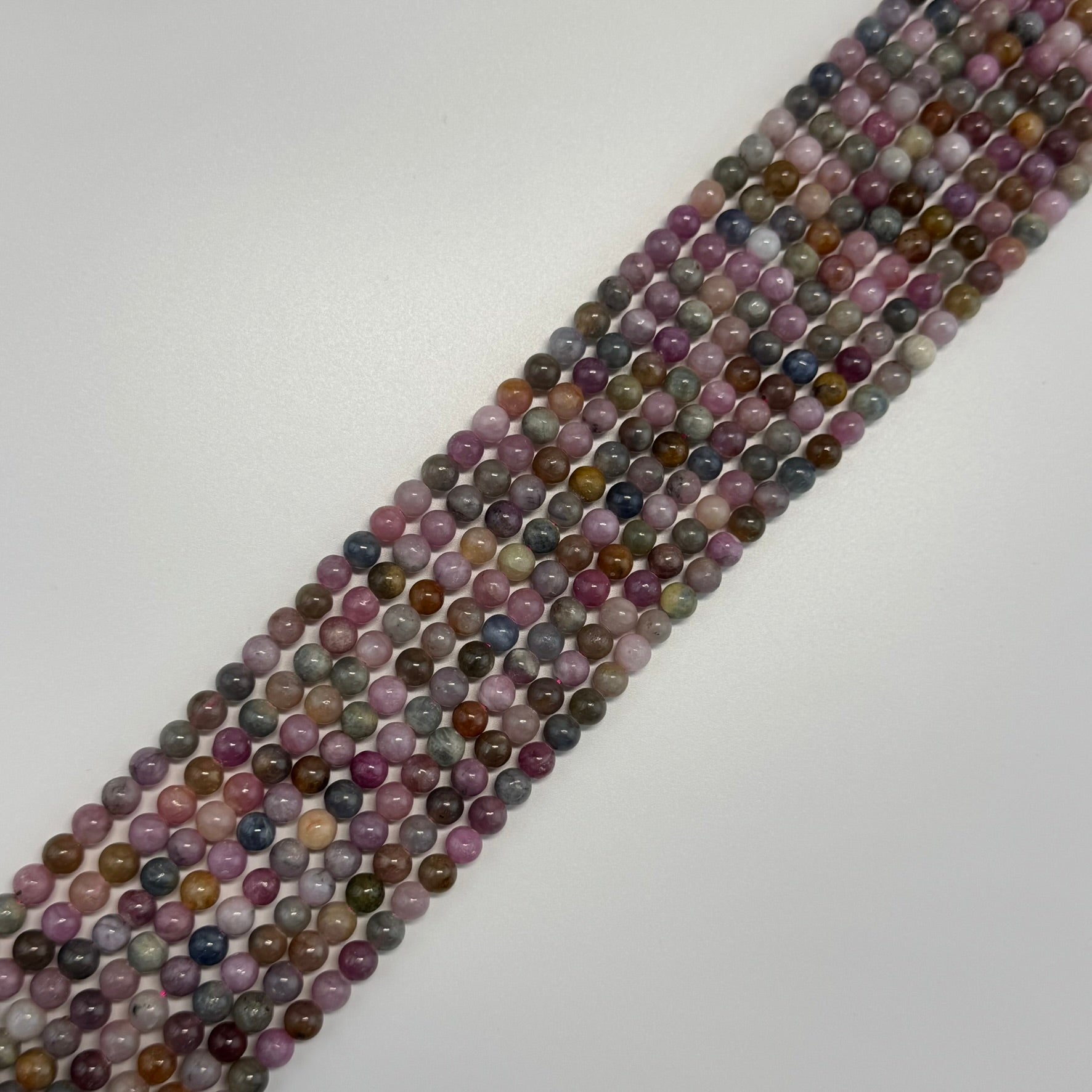 Ruby & Sapphire Polished Round Precious Stone Beads - (AA Quality)