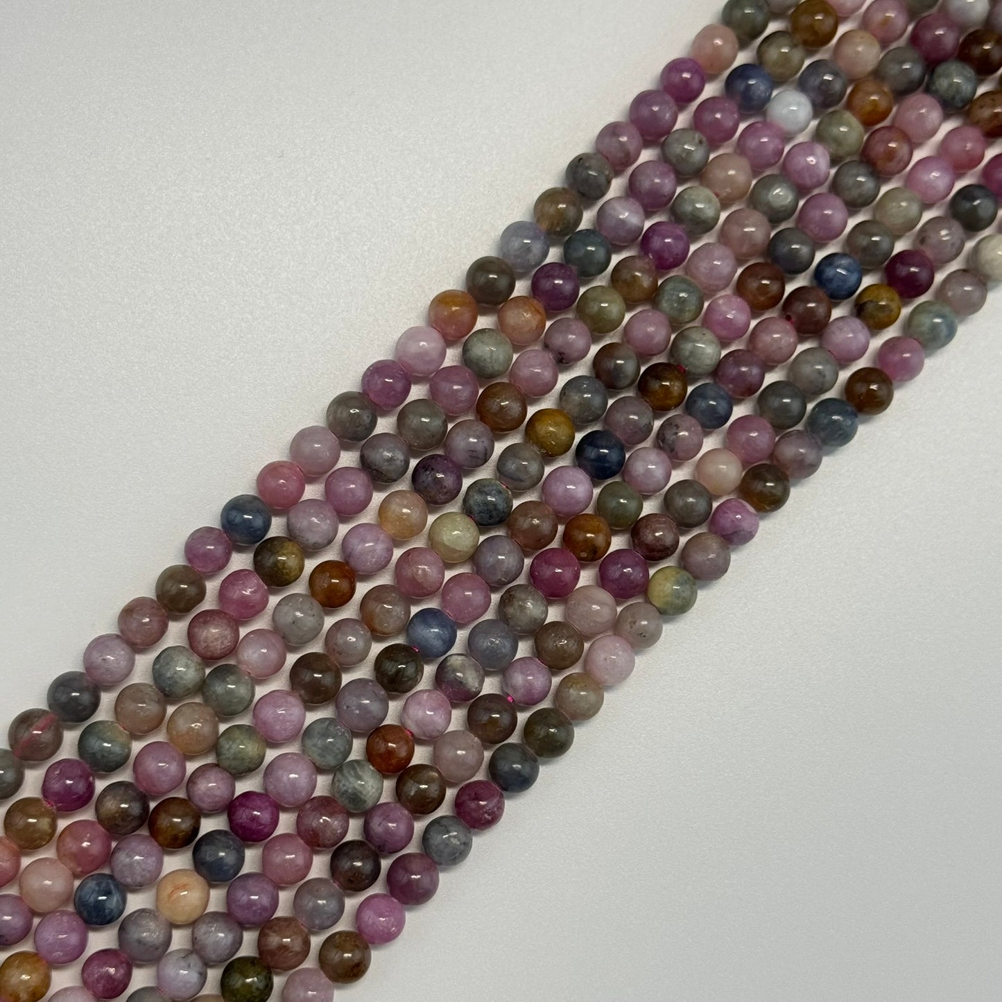 Ruby & Sapphire Polished Round Precious Stone Beads - (AA Quality)