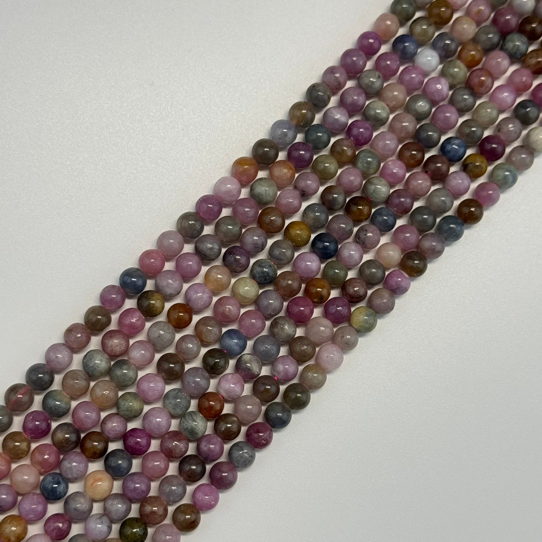 Ruby & Sapphire Polished Round Precious Stone Beads - (AA Quality)