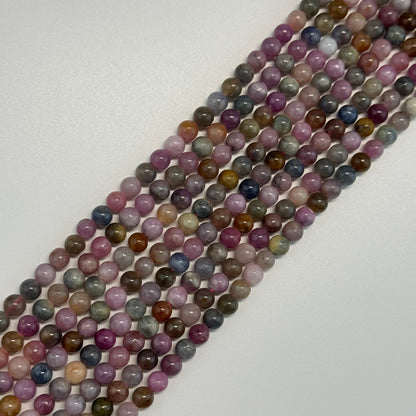 Ruby & Sapphire Polished Round Precious Stone Beads - (AA Quality)