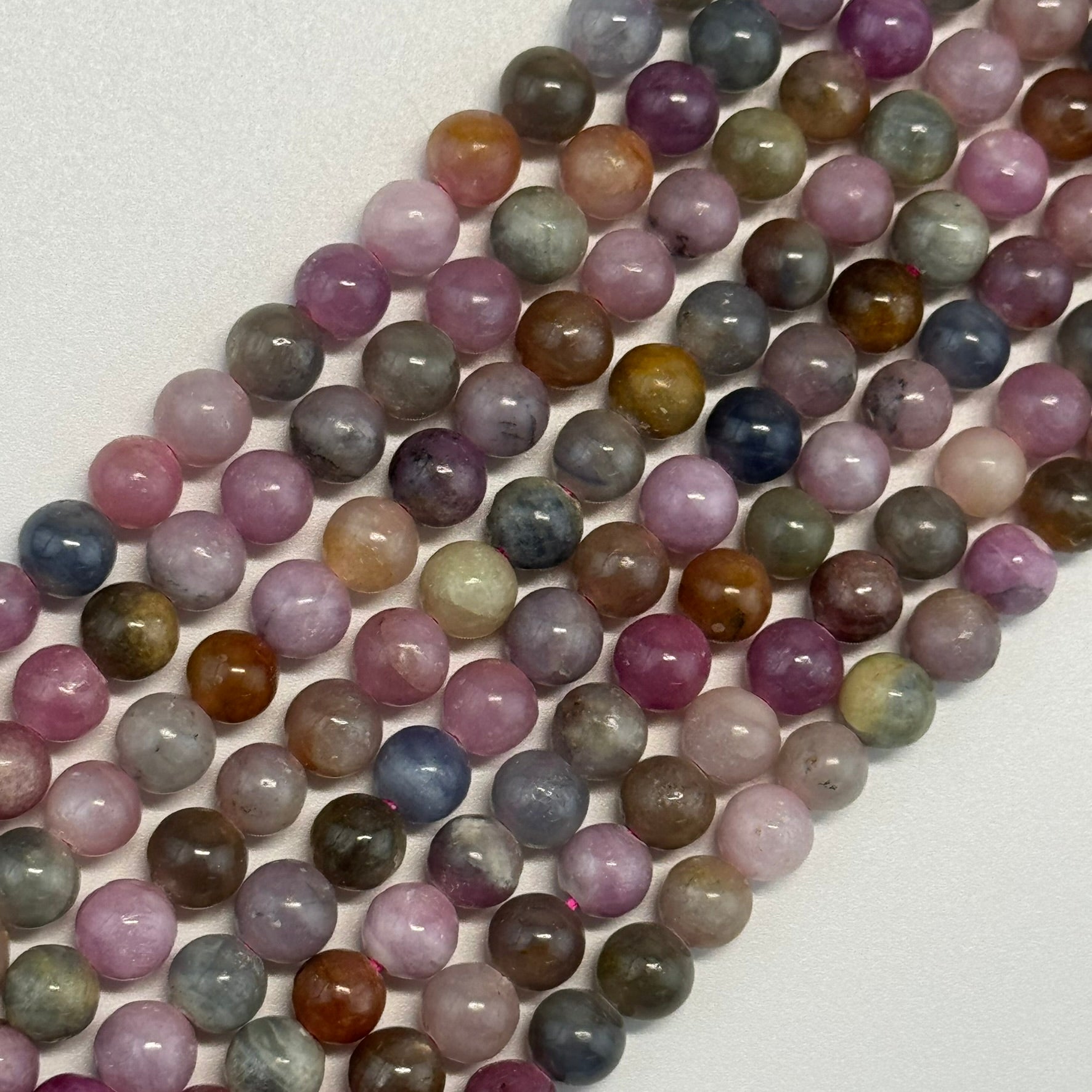 Ruby & Sapphire Polished Round Precious Stone Beads - (AA Quality)