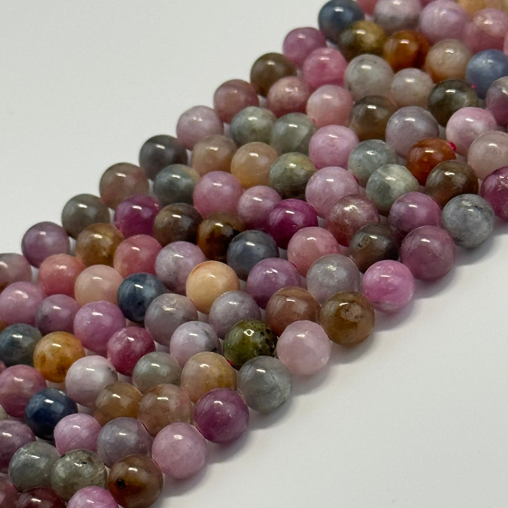 Ruby & Sapphire Polished Round Precious Stone Beads - (AA Quality)