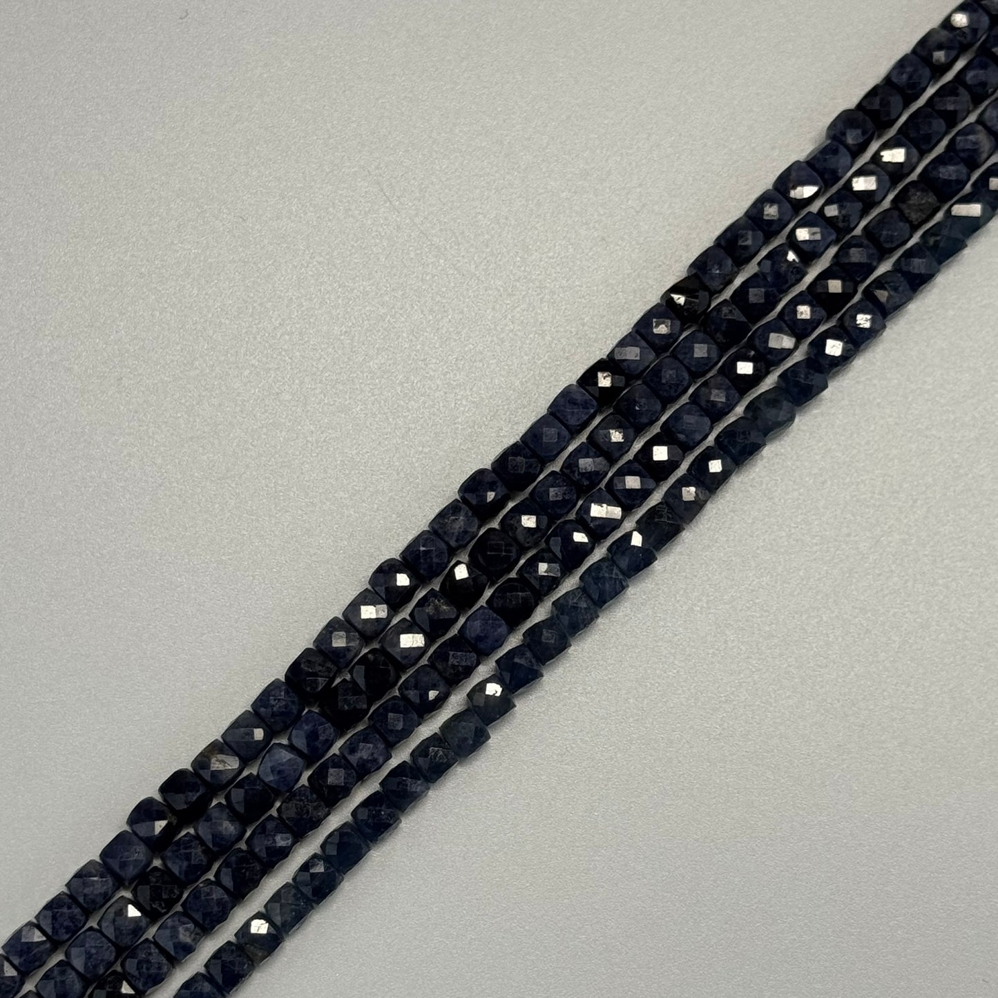 Sapphire Faceted Square Stone Beads - (AB Quality)