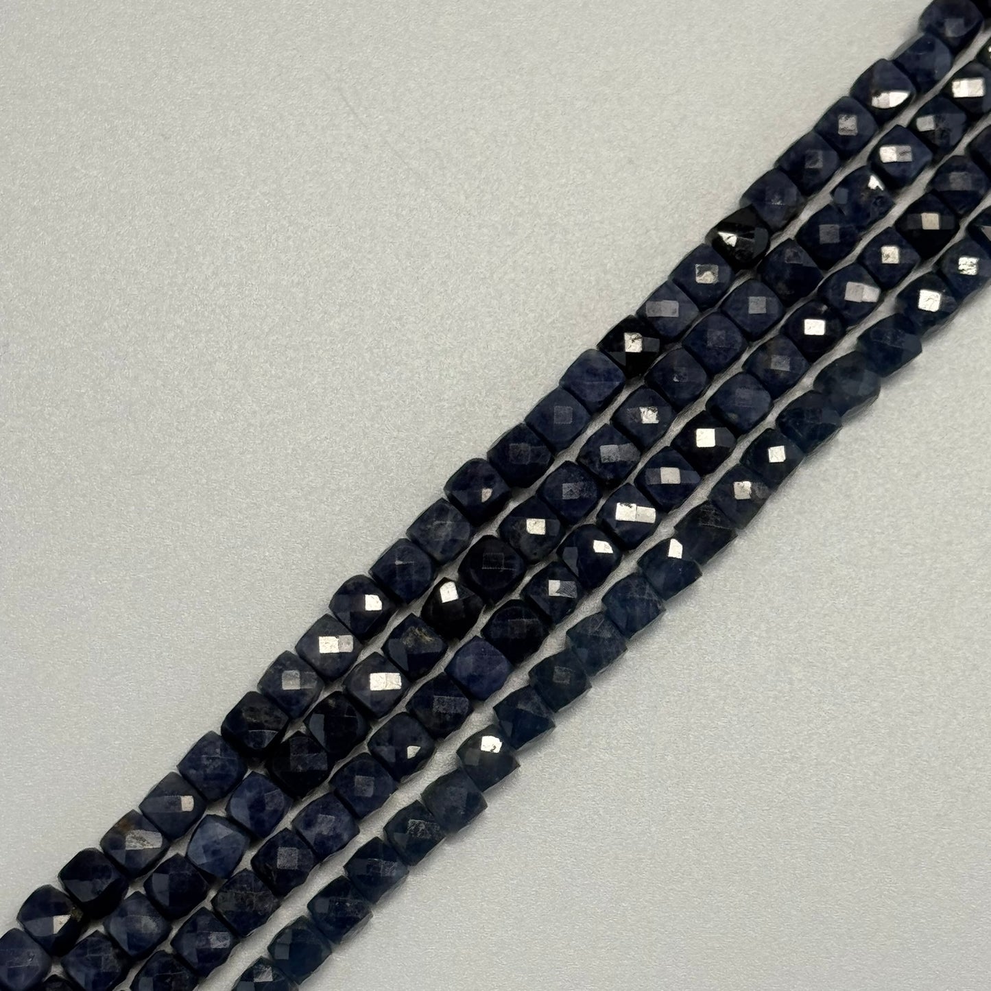 Sapphire Faceted Square Stone Beads - (AB Quality)