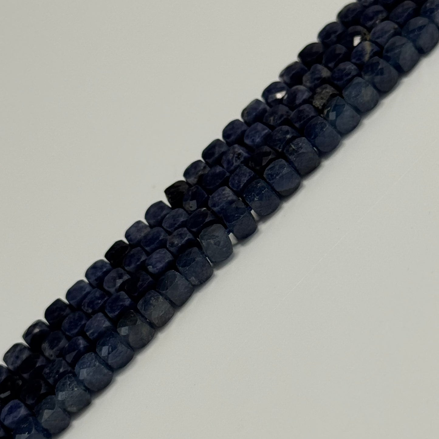 Sapphire Faceted Square Stone Beads - (AB Quality)