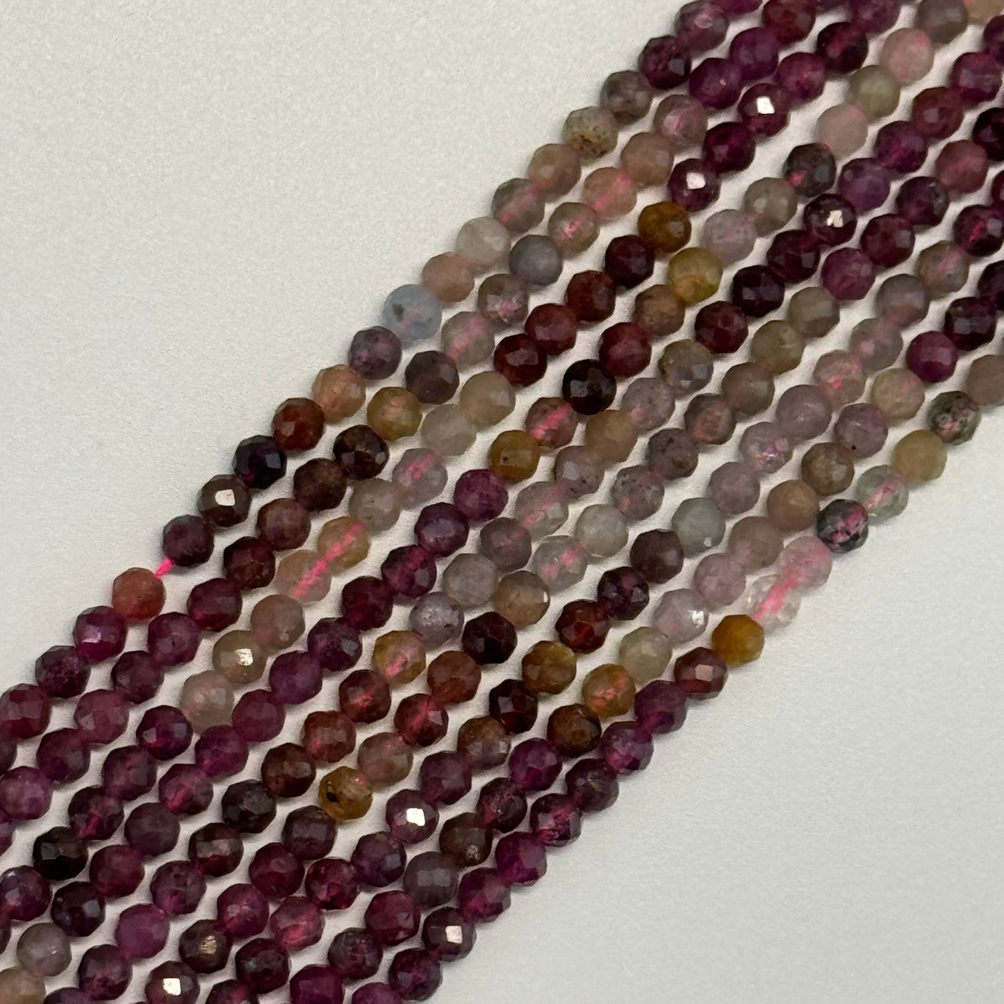 Ruby Sapphire Faceted Round Precious Stone Beads - (AA Quality)