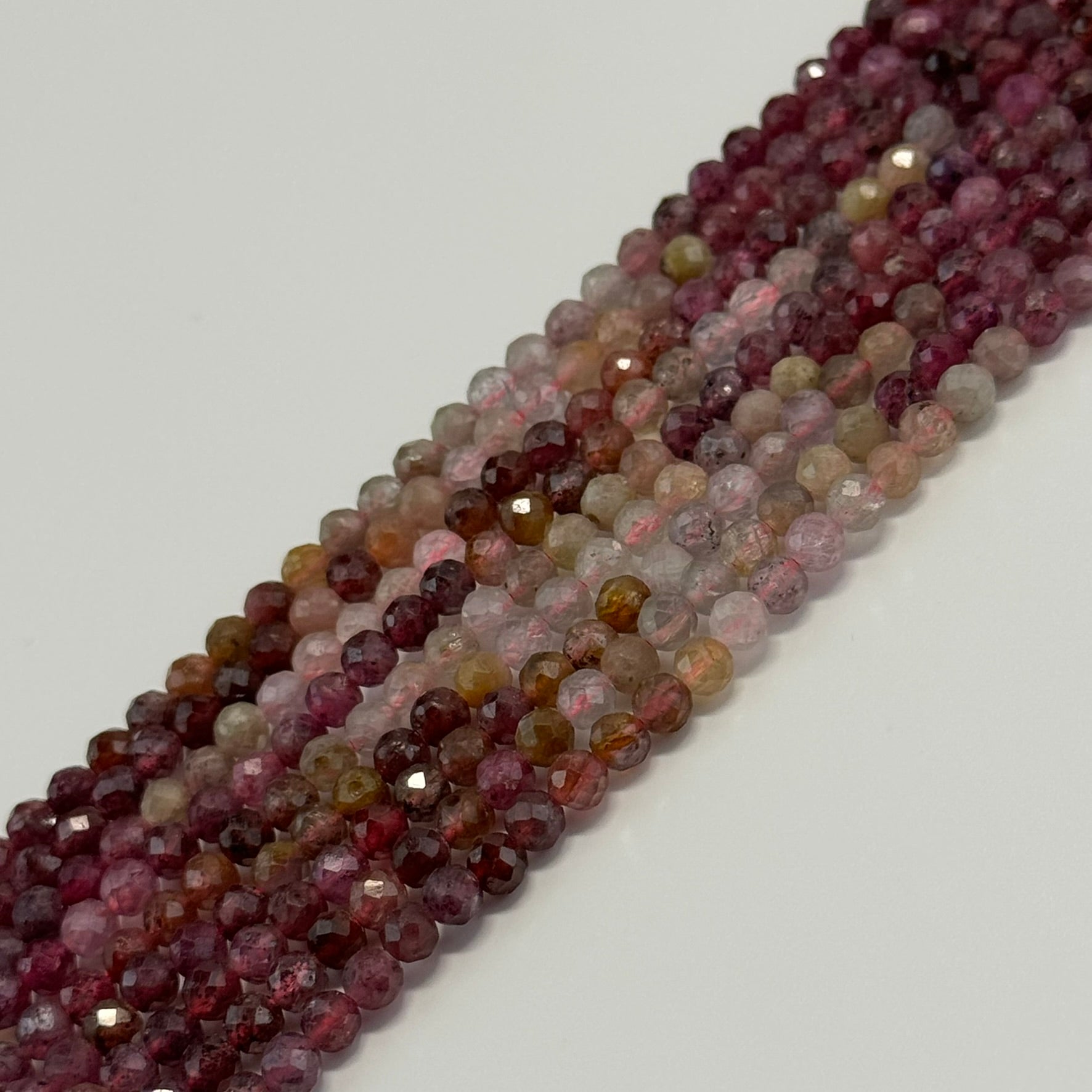 Ruby Sapphire Faceted Round Precious Stone Beads - (AA Quality)