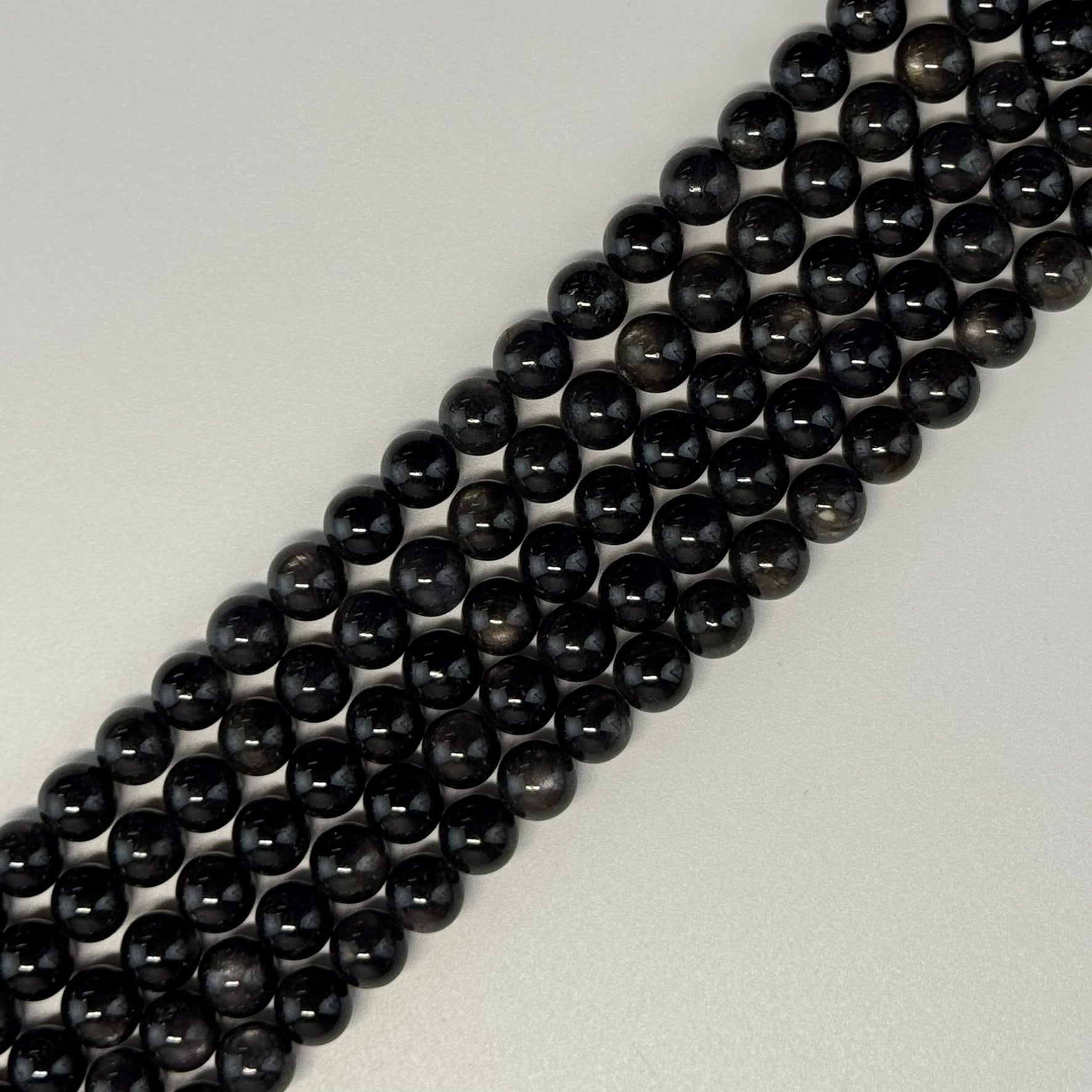 Sapphire Gold Sheen Round Precious Stone Beads - (AAA Quality)