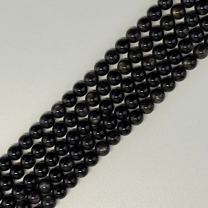 Sapphire Gold Sheen Round Precious Stone Beads - (AAA Quality)