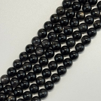 Sapphire Gold Sheen Round Precious Stone Beads - (AAA Quality)