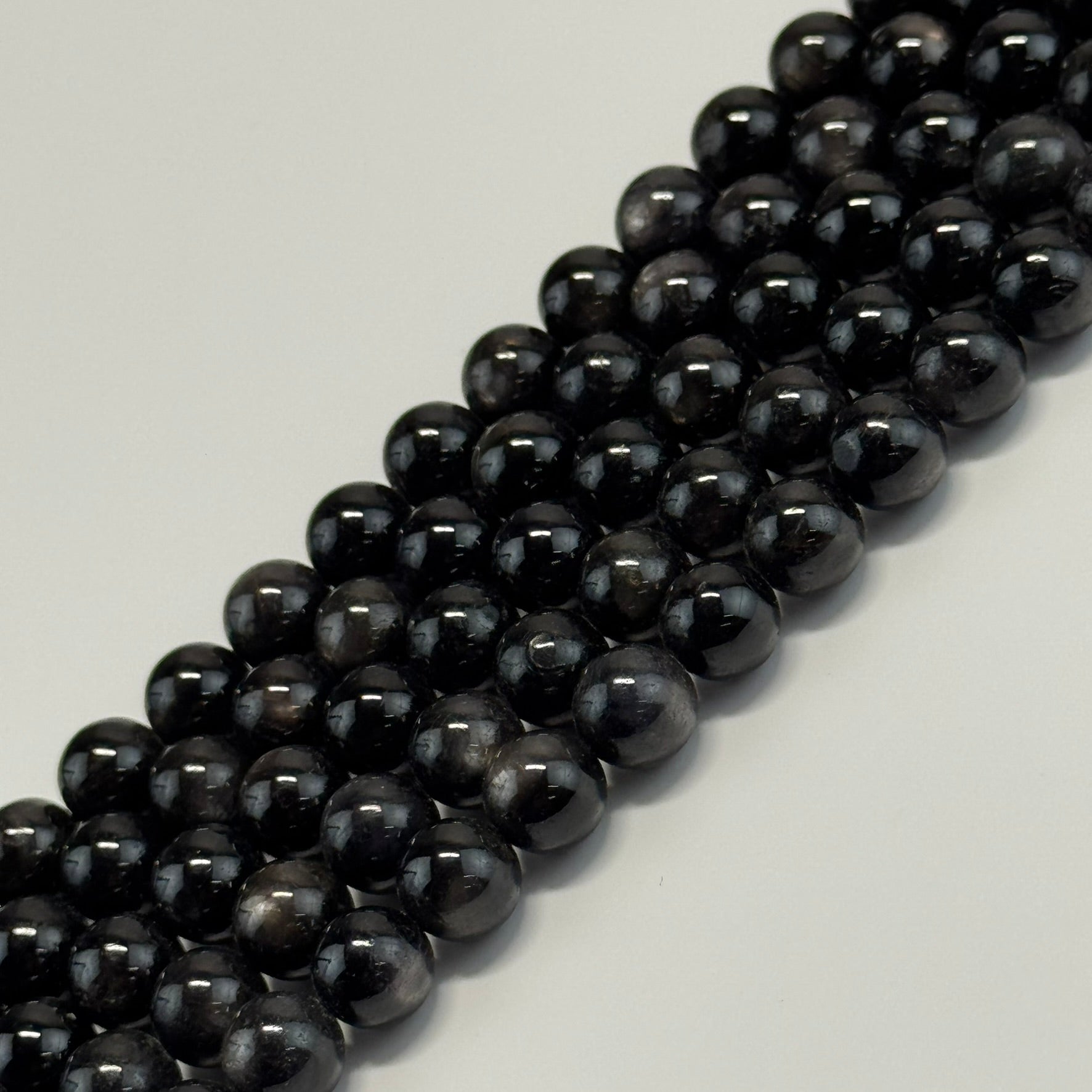 Sapphire Gold Sheen Round Precious Stone Beads - (AAA Quality)