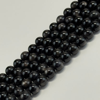 Sapphire Gold Sheen Round Precious Stone Beads - (AAA Quality)