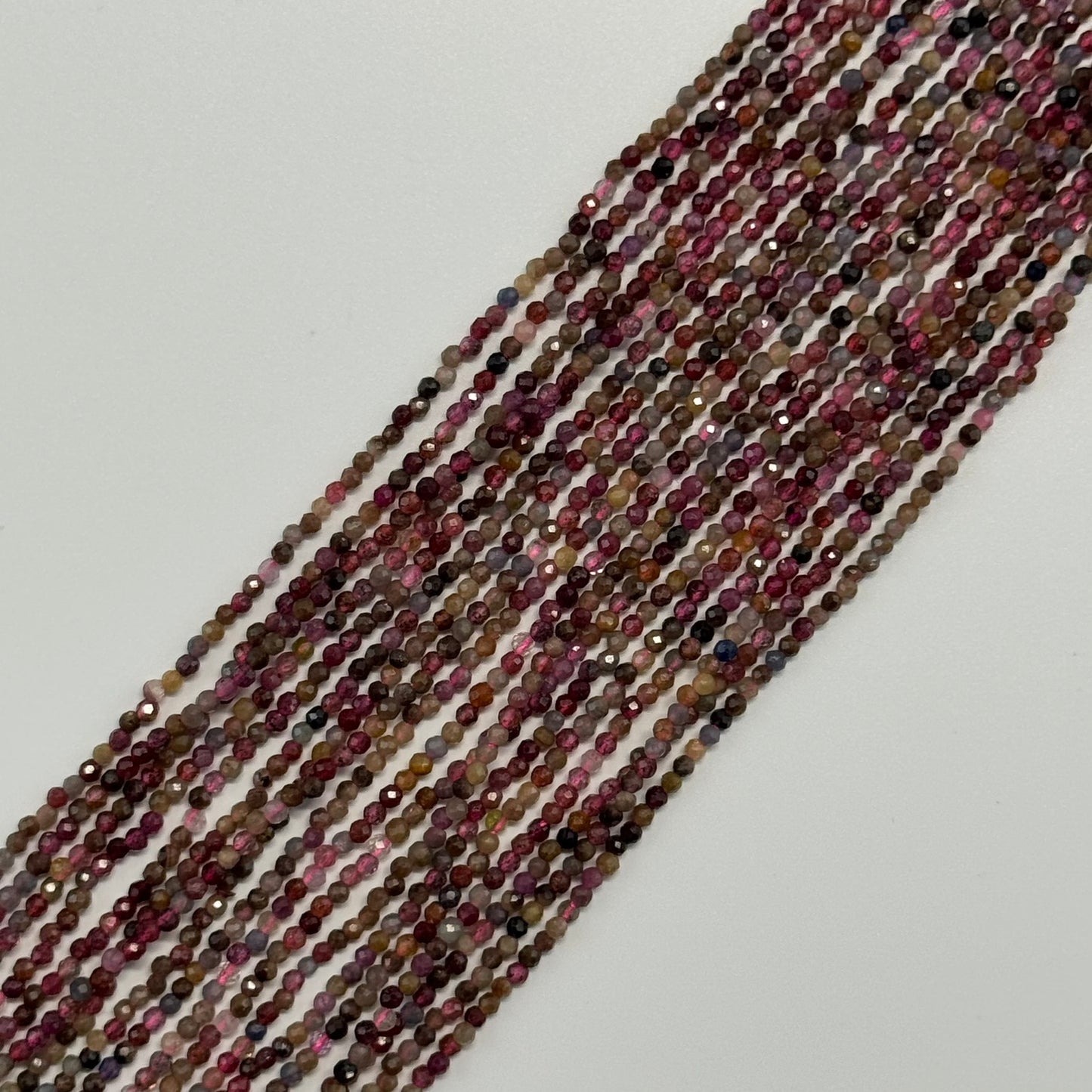 Ruby and Sapphire Faceted Round Stone Beads - (A Quality)