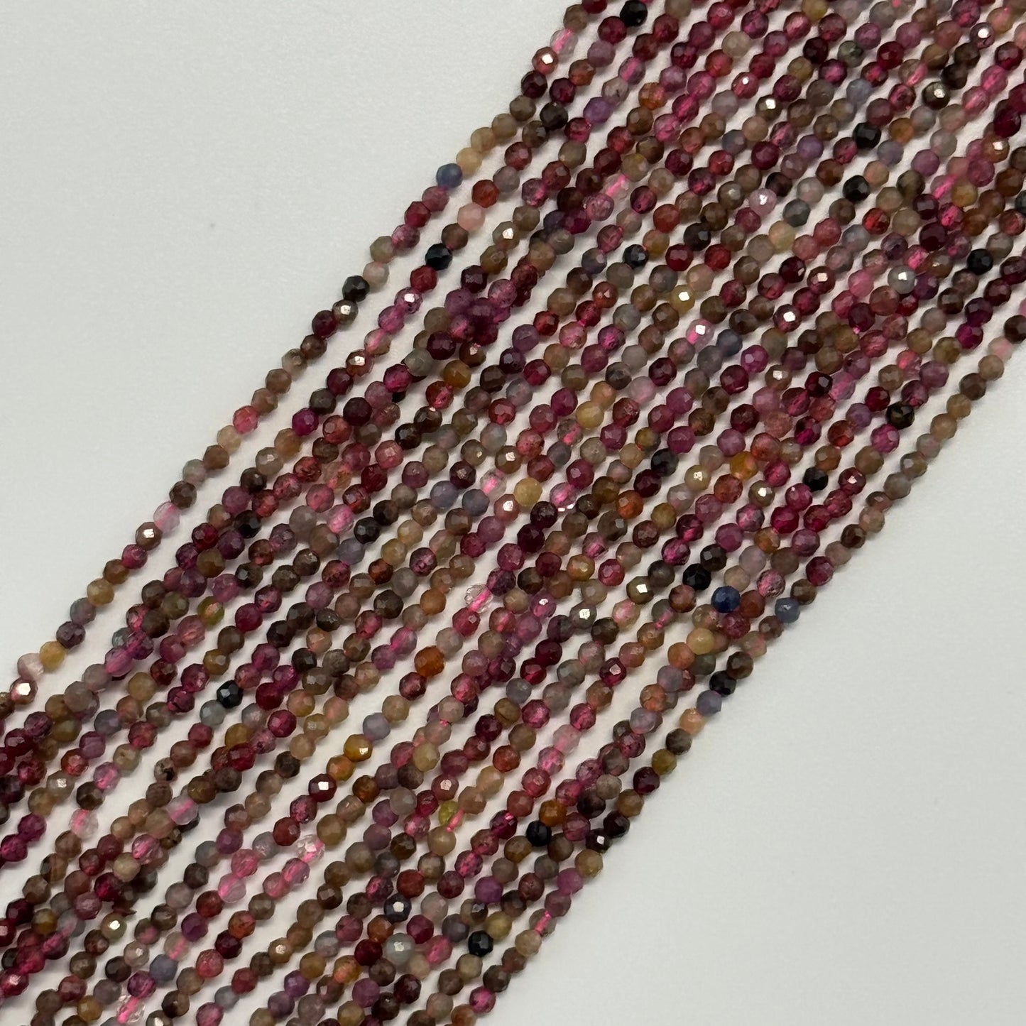 Ruby and Sapphire Faceted Round Stone Beads - (A Quality)