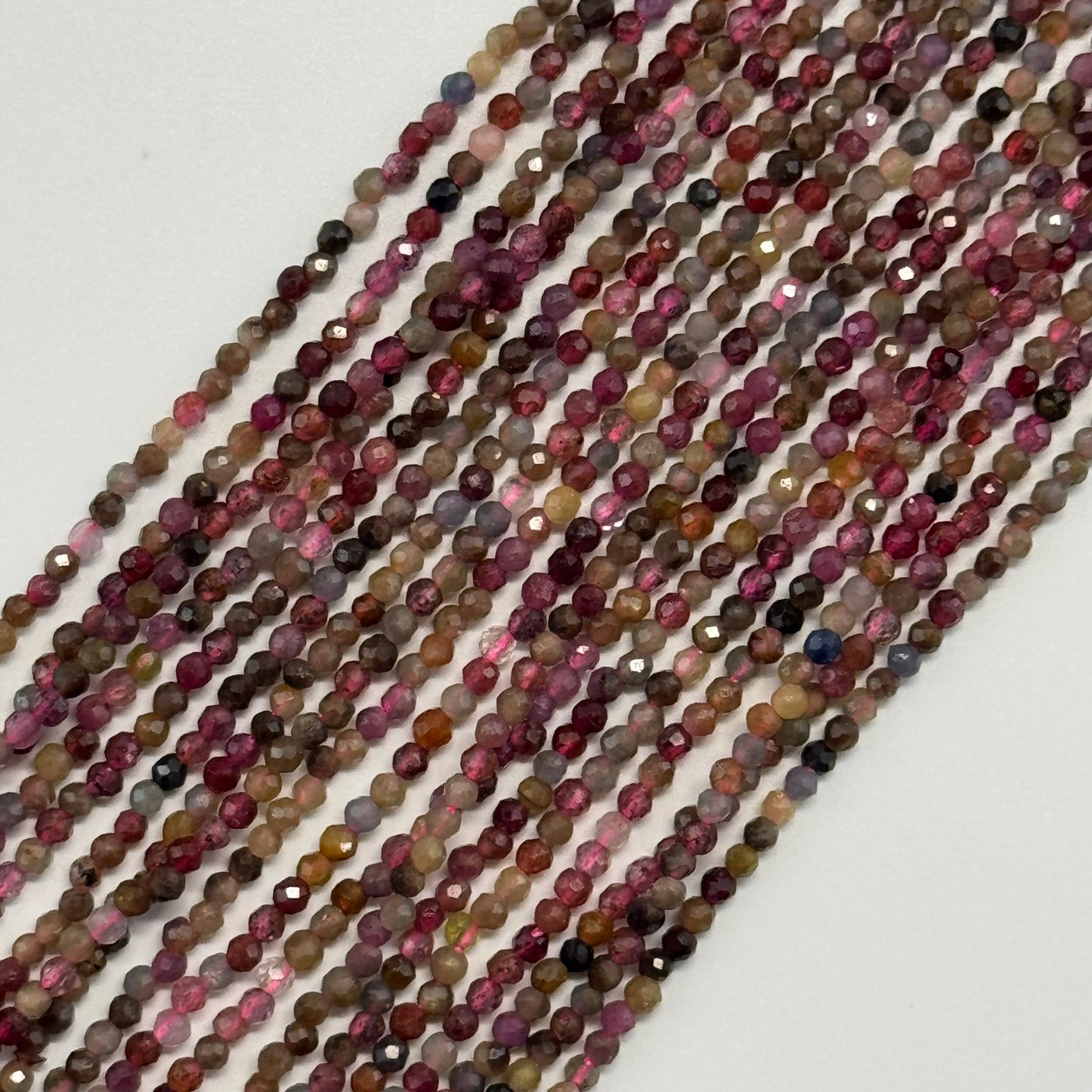 Ruby and Sapphire Faceted Round Stone Beads - (A Quality)