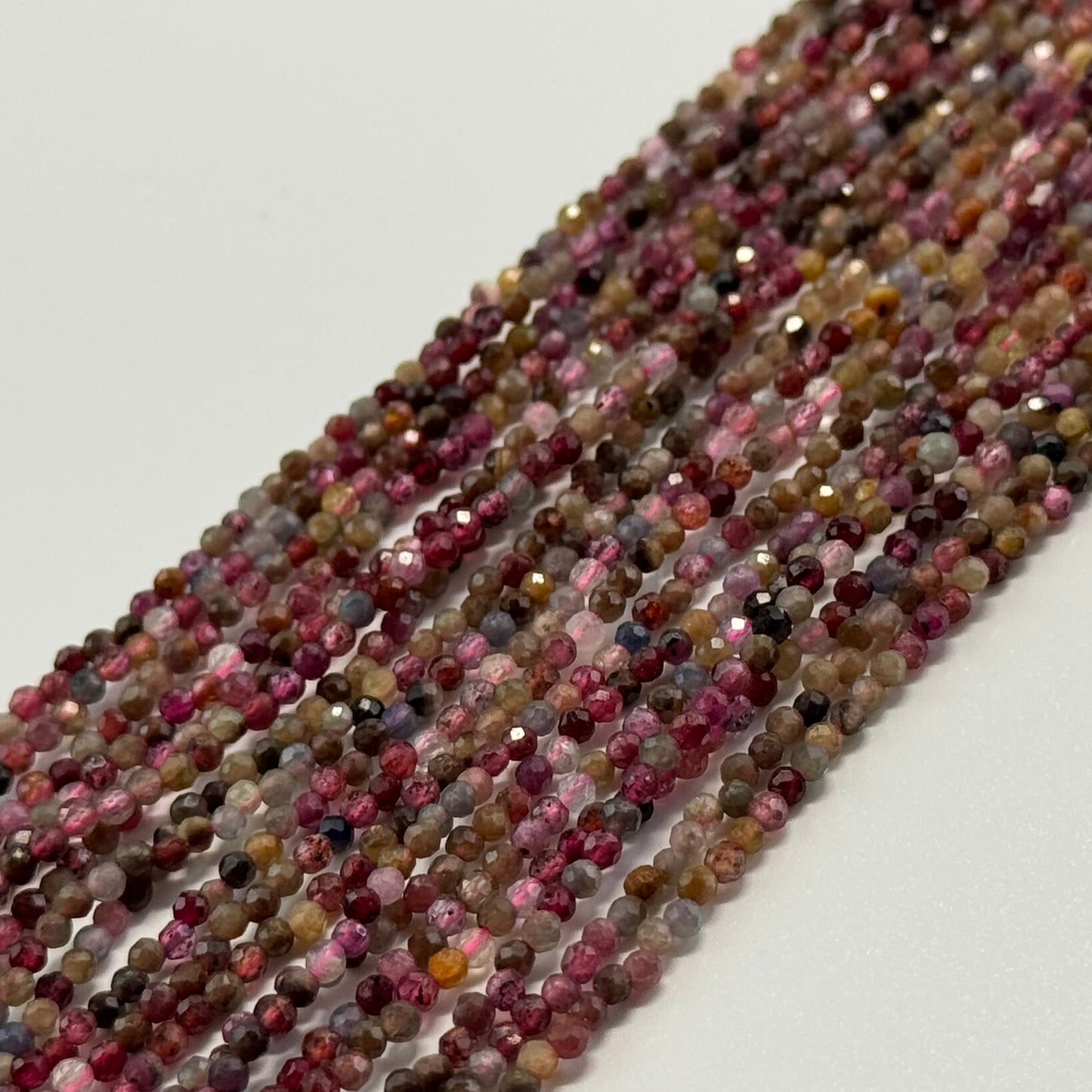 Ruby and Sapphire Faceted Round Stone Beads - (A Quality)