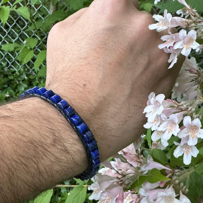 Adjustable Lapis Lazuli Bracelet – Natural Deep Blue Gemstone