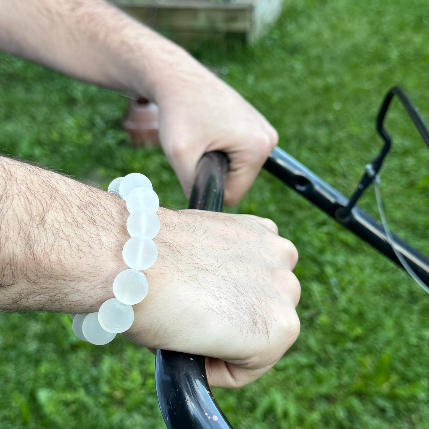 Frosted Quartz Bracelet – Natural Matte Gemstone