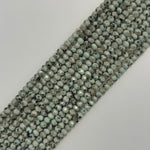 Faceted Kiwi Rondelle Beads