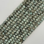 Faceted Kiwi Rondelle Beads