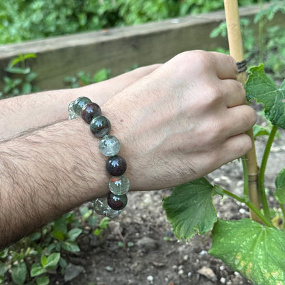 Lodolite Quartz Bracelet – Natural Garden-Included Gemstone