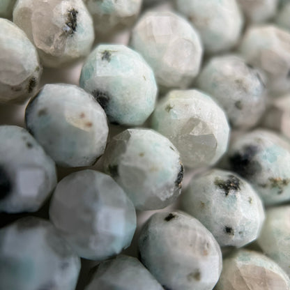 Faceted Kiwi Rondelle Beads