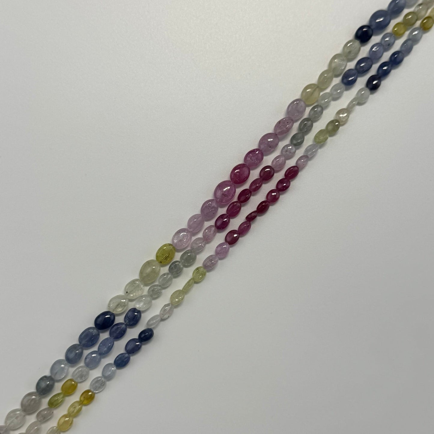 Ruby Sapphire Smooth Oval Beads - (AAAA Quality)