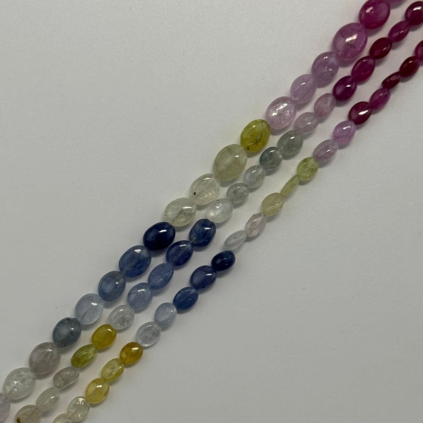 Ruby Sapphire Smooth Oval Beads - (AAAA Quality)