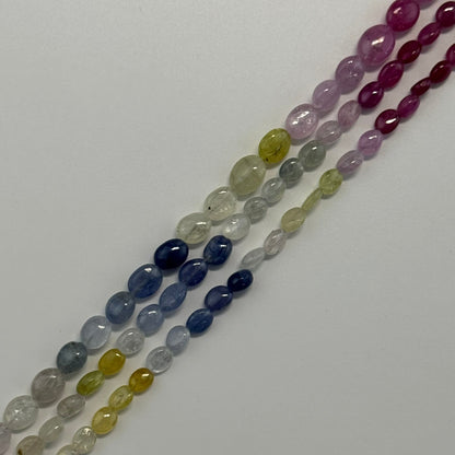 Ruby Sapphire Smooth Oval Gemstone Beads - (AAAA Quality)