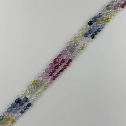 Ruby Sapphire Smooth Oval Gemstone Beads - (AAAA Quality)