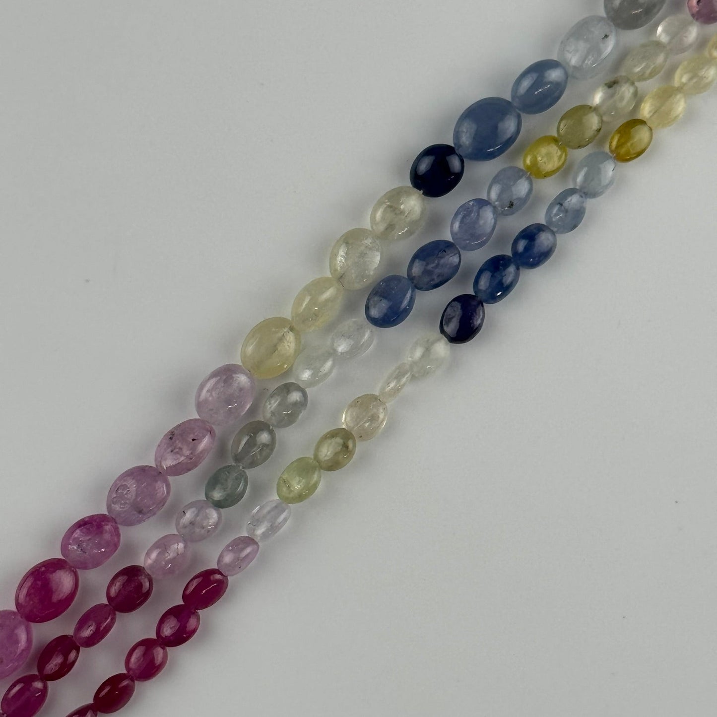 Ruby Sapphire Smooth Oval Beads - (AAAA Quality)