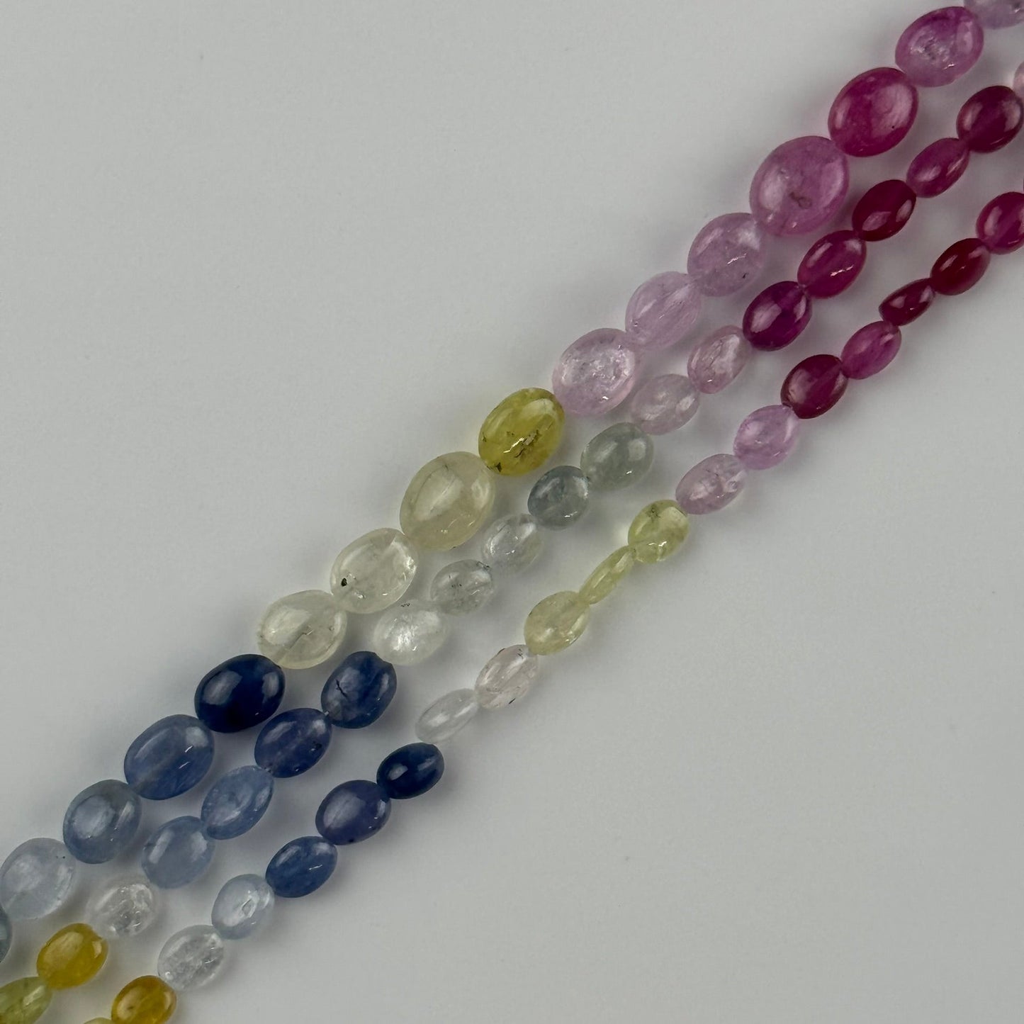 Ruby Sapphire Smooth Oval Beads - (AAAA Quality)