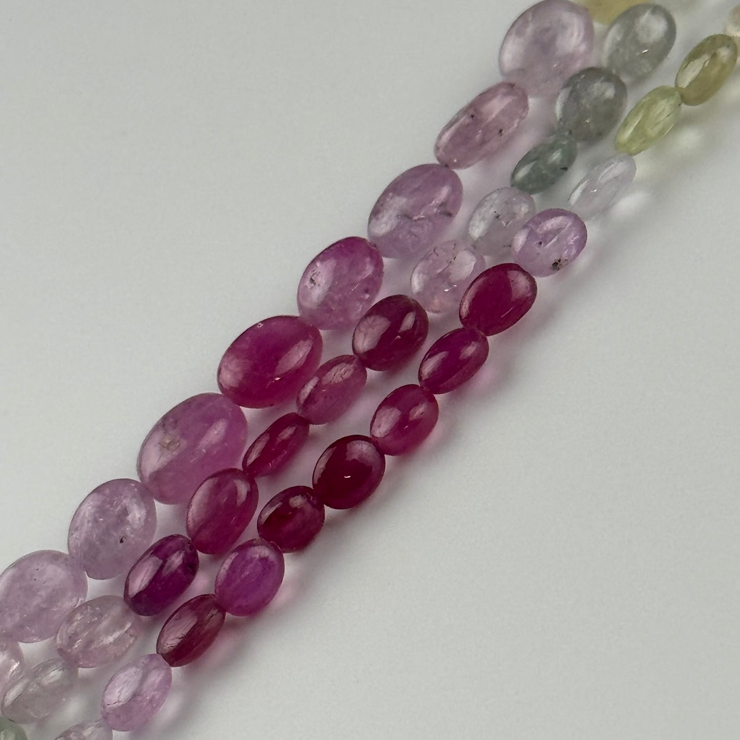 Ruby Sapphire Smooth Oval Beads - (AAAA Quality)