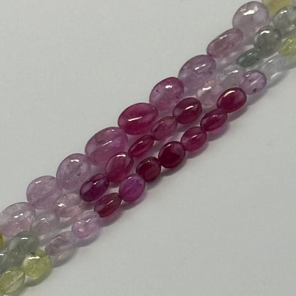 Ruby Sapphire Smooth Oval Gemstone Beads - (AAAA Quality)