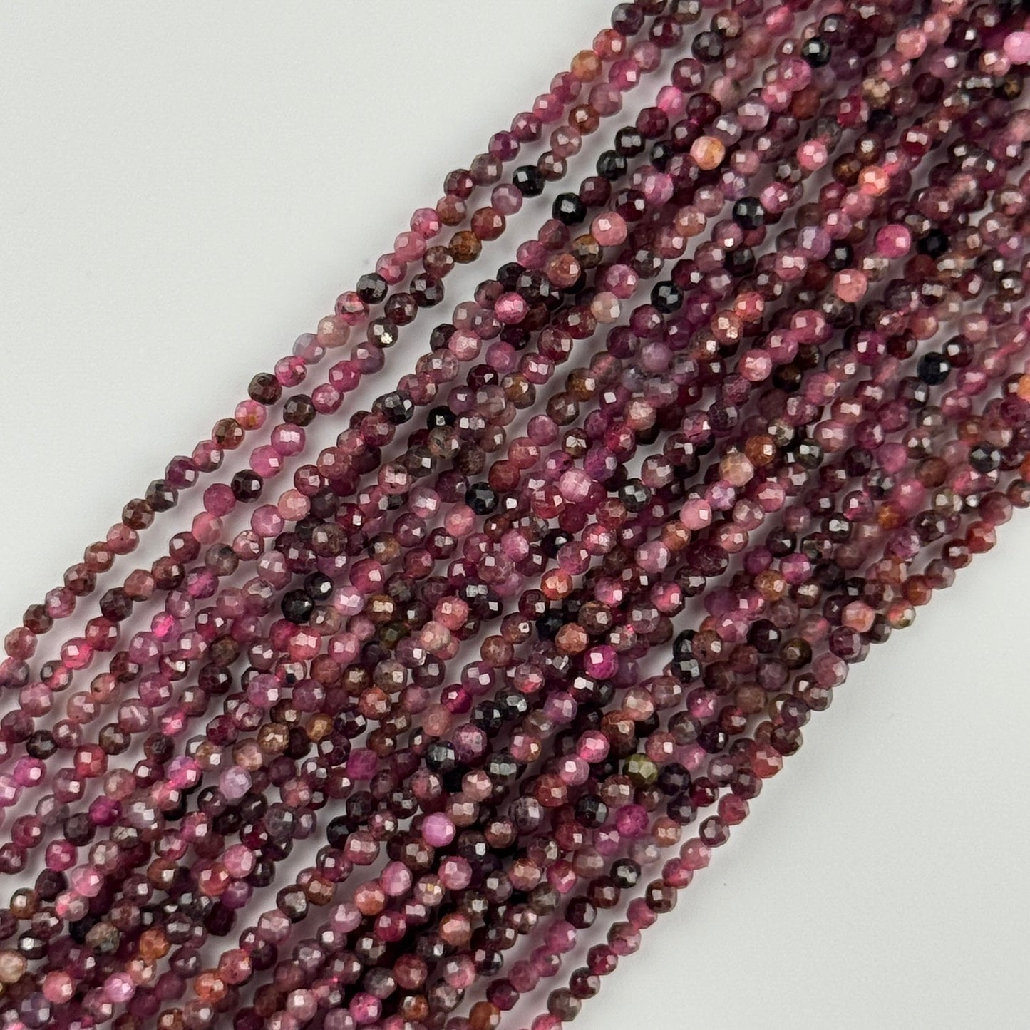 Ruby Faceted Round Stone Beads