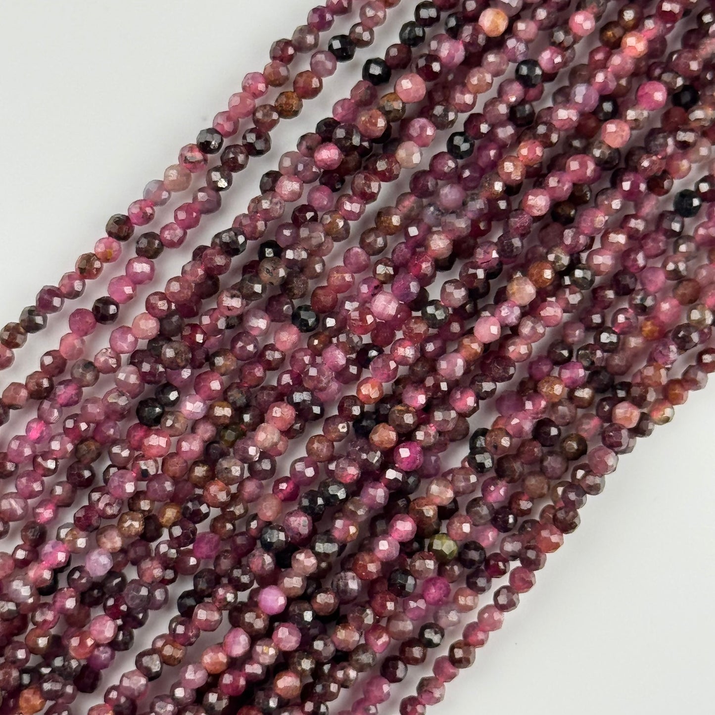 Ruby Faceted Round Stone Beads