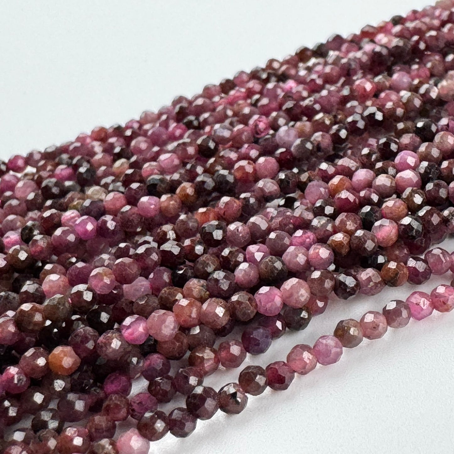 Ruby Faceted Round Stone Beads