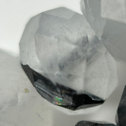 Tourmalinated Quartz Faceted Rondelle Beads