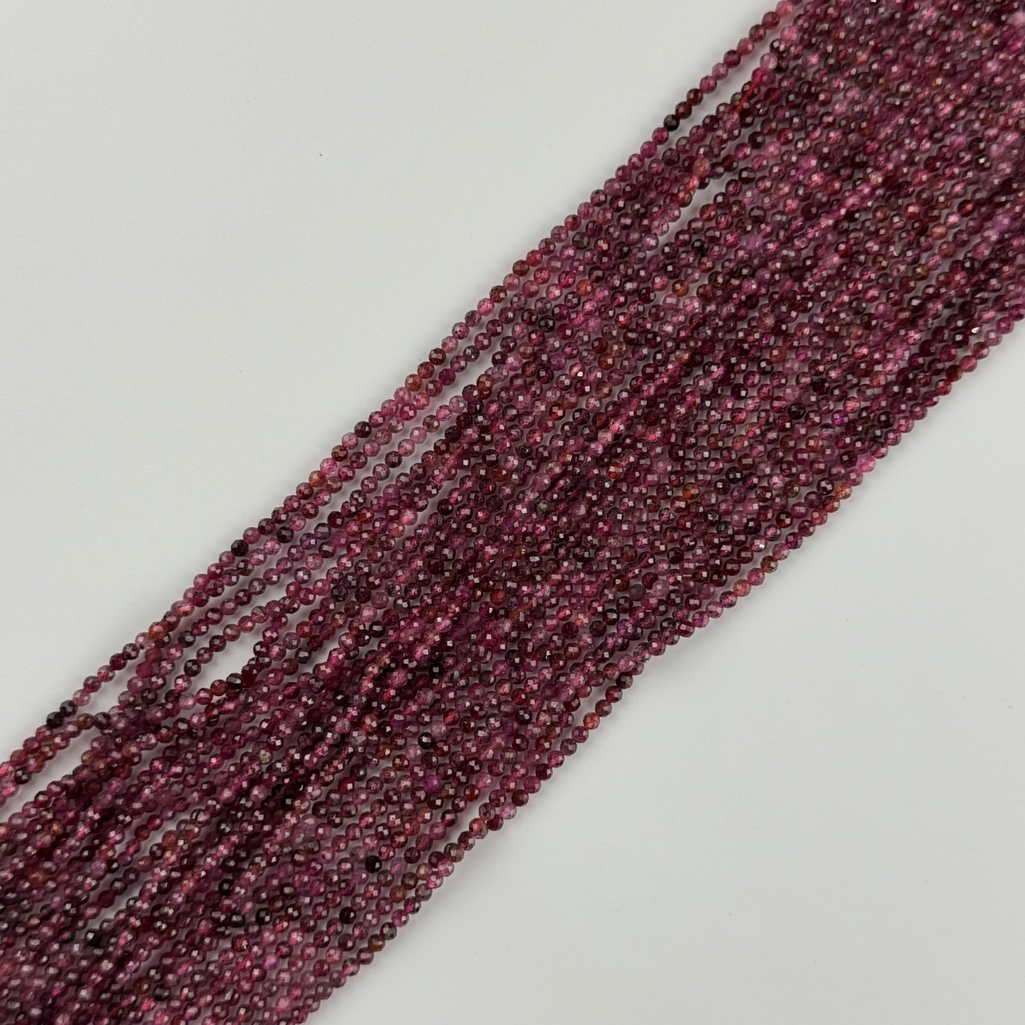 Ruby Faceted Round Stone Beads - (AA Quality)
