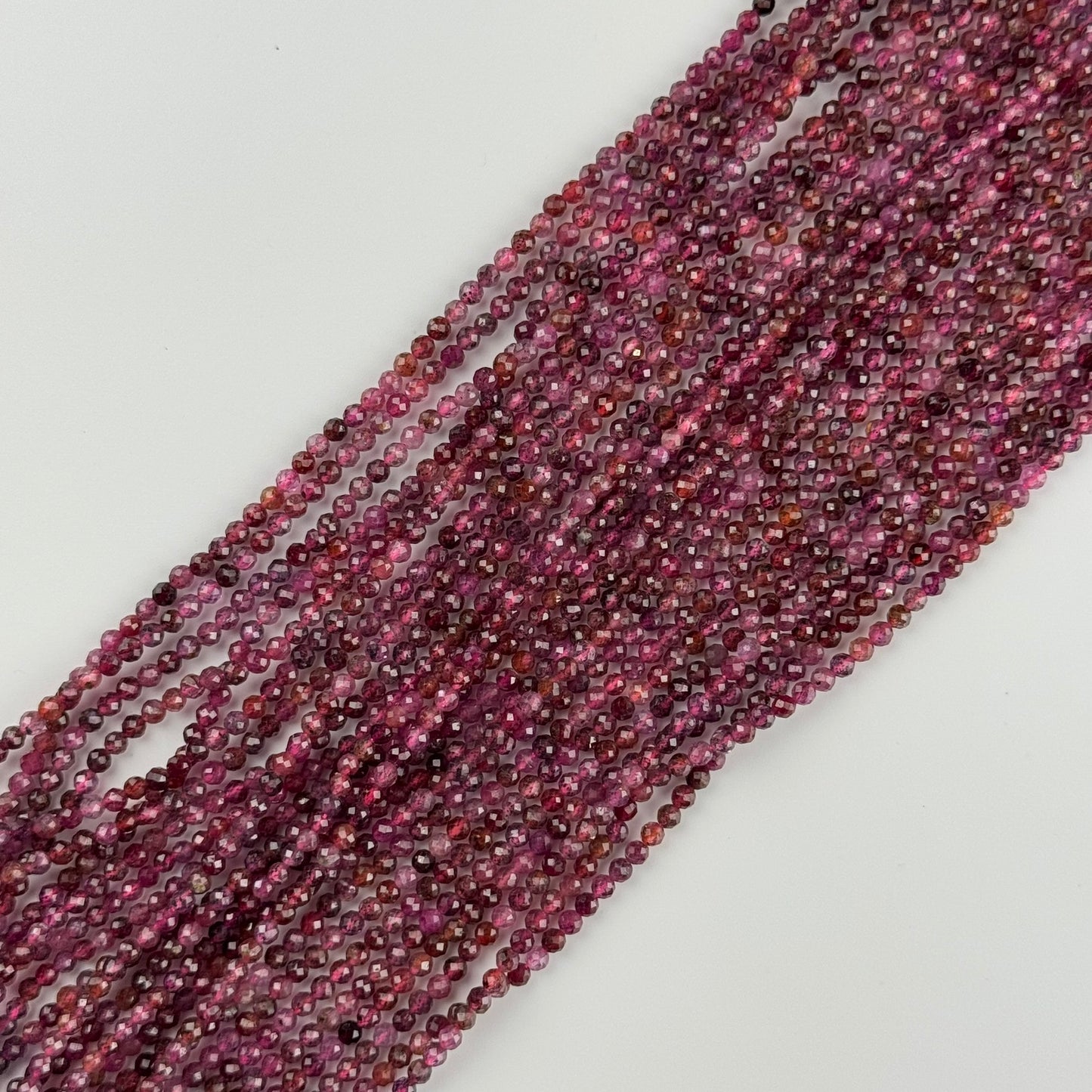Ruby Faceted Round Stone Beads - (AA Quality)