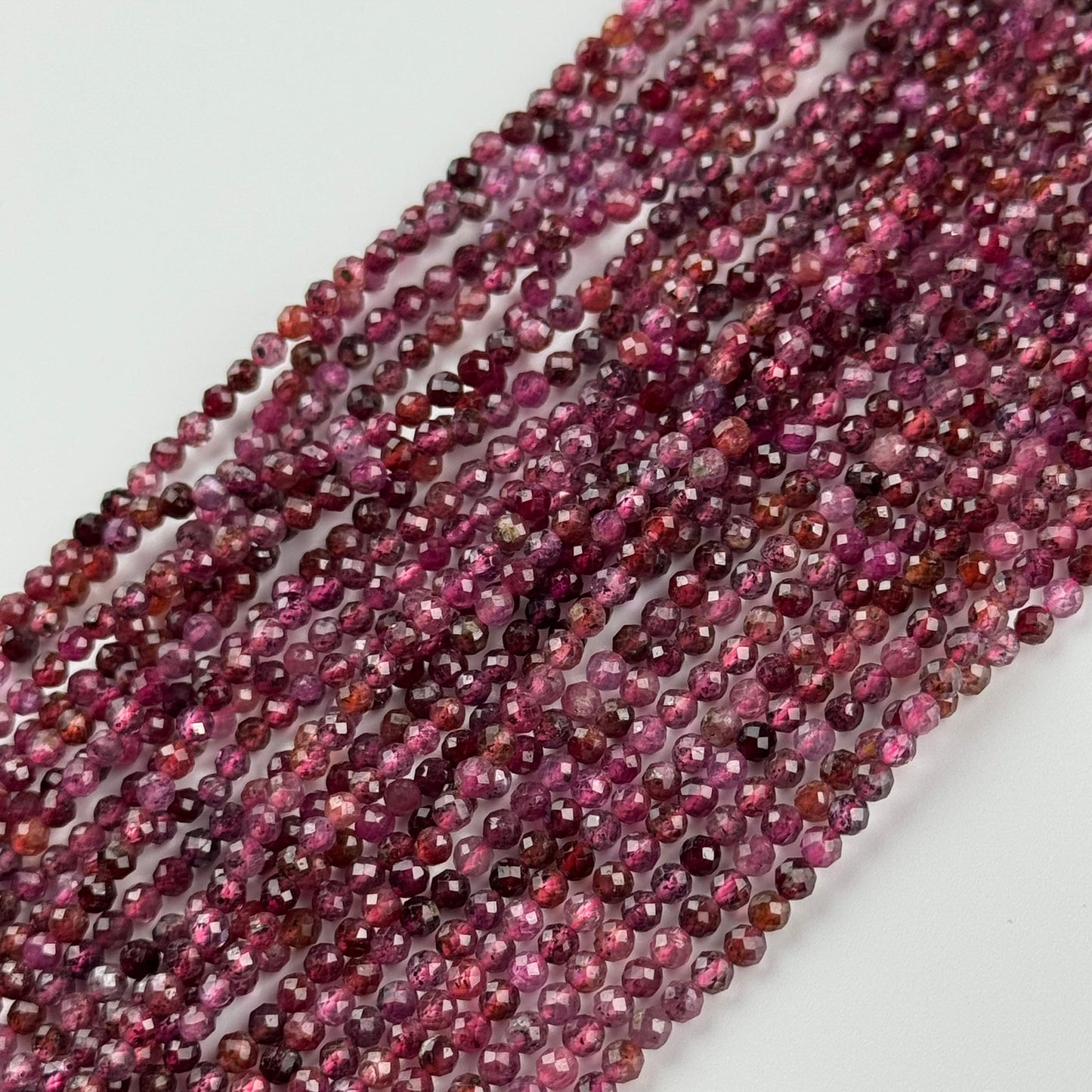 Ruby Faceted Round Stone Beads - (AA Quality)