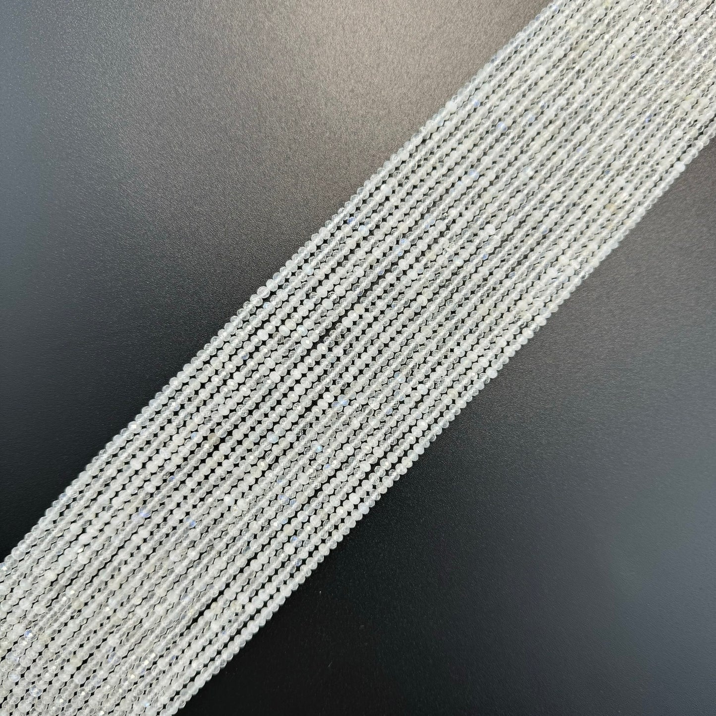 Moonstone Faceted Rondelle Beads - (AA Quality)