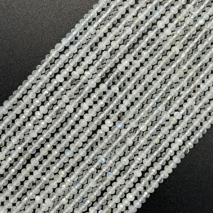 Moonstone Faceted Rondelle Beads - (AA Quality)