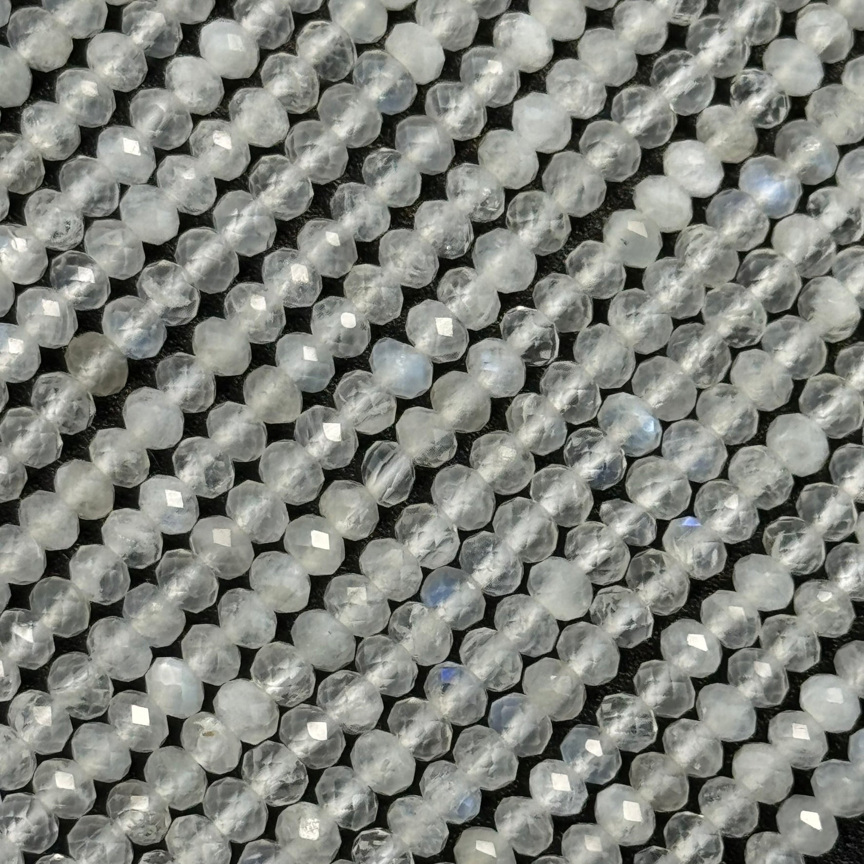 Moonstone Faceted Rondelle Beads - (AA Quality)