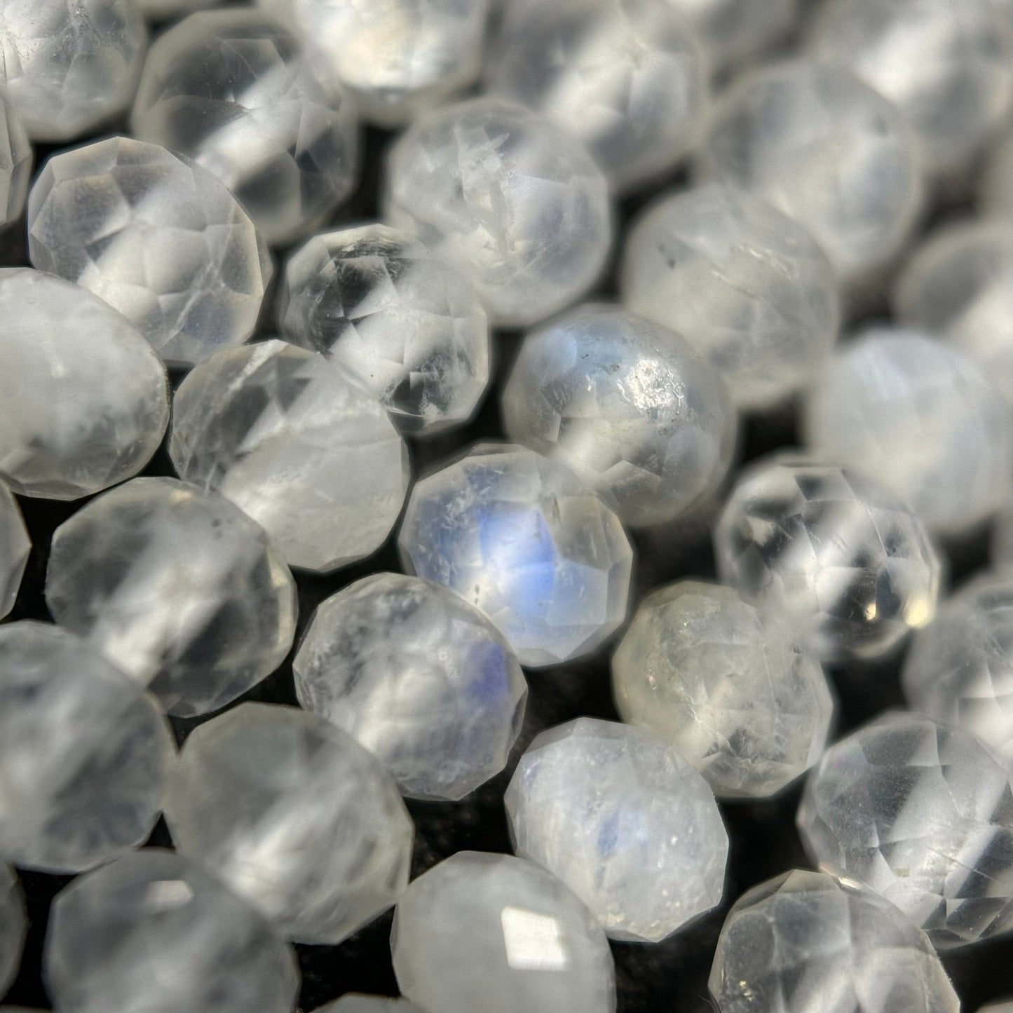 Moonstone Faceted Rondelle Beads - (AA Quality)